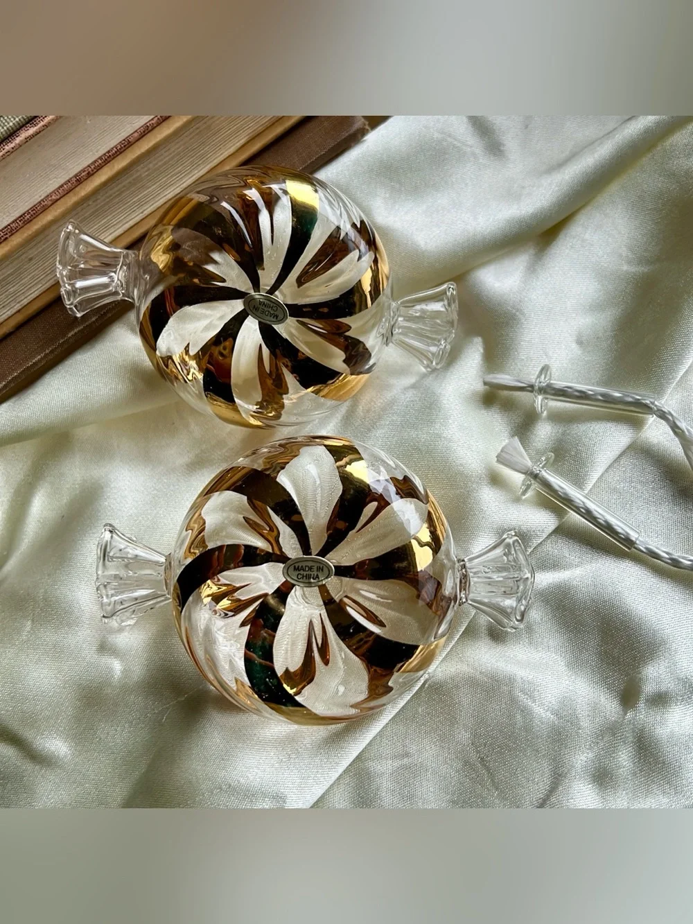 Vintage Princess House Heritage Clear Glass Handblown Candy Swirl Shape Oil Lamp